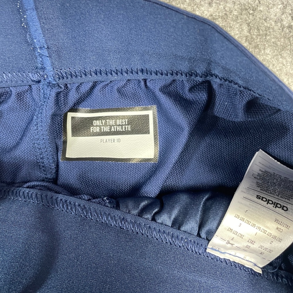 Adidas Mens Pants 2XLT Navy Blue Polyester Track Zip Sweatpants Stripe Joggers - Picture 5 of 12